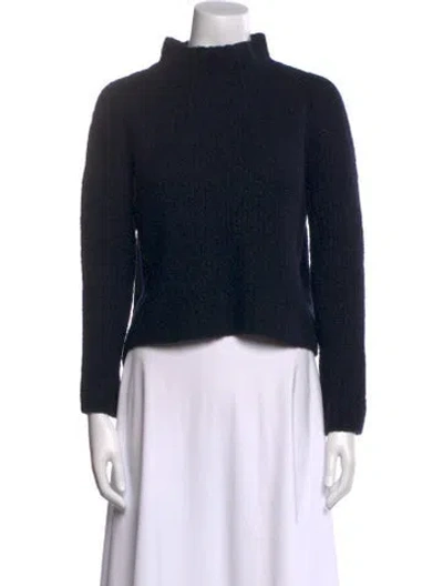 Pre-owned Vince Wool Mock Neck Sweater In Blue