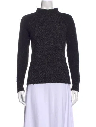 Pre-owned Vince Wool Mock Neck Sweater In Blue