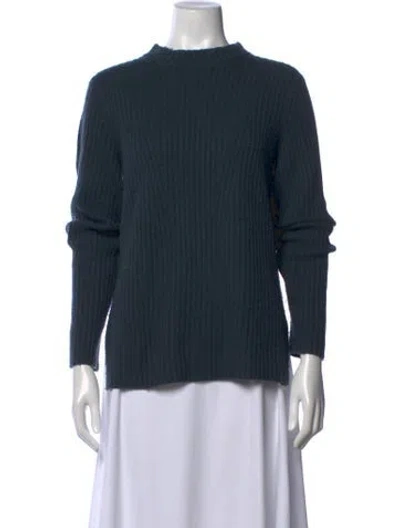 Pre-owned Vince Wool Mock Neck Sweater In Blue