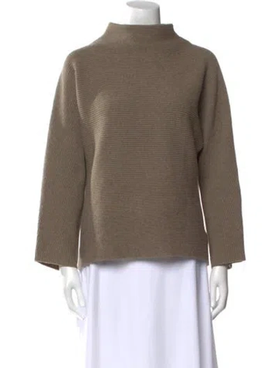 Pre-owned Vince Wool Mock Neck Sweater In Brown