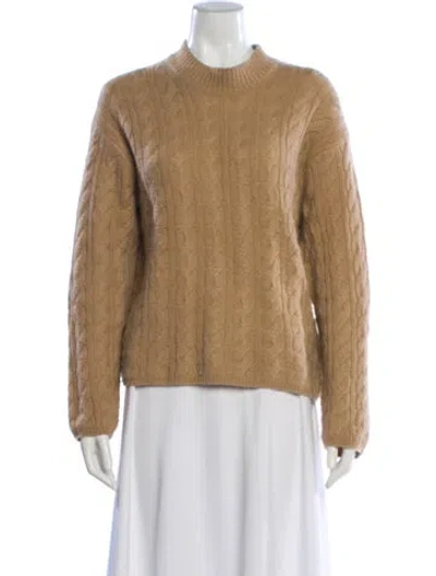 Pre-owned Vince Wool Mock Neck Sweater In Brown