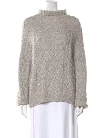 Pre-owned Vince Wool Mock Neck Sweater In Gray