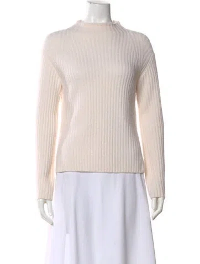 Pre-owned Vince Wool Mock Neck Sweater In Neutral