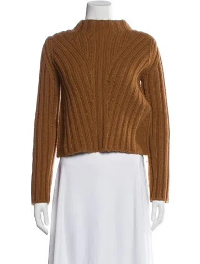Pre-owned Vince Wool Mock Neck Sweater In Neutral