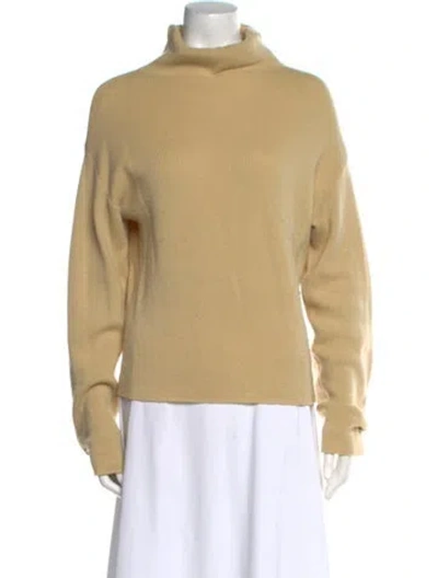 Pre-owned Vince Wool Mock Neck Sweater In Neutral