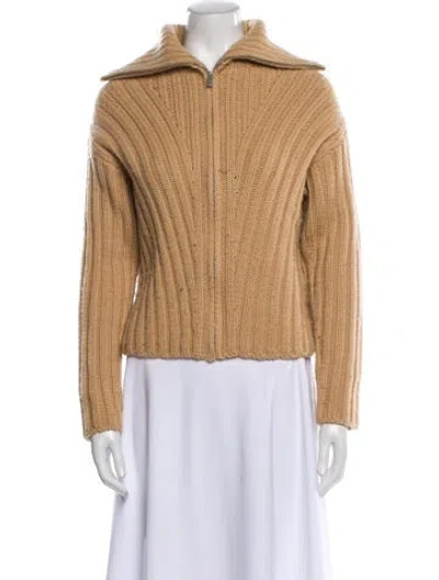 Pre-owned Vince Wool Mock Neck Sweater In Neutral
