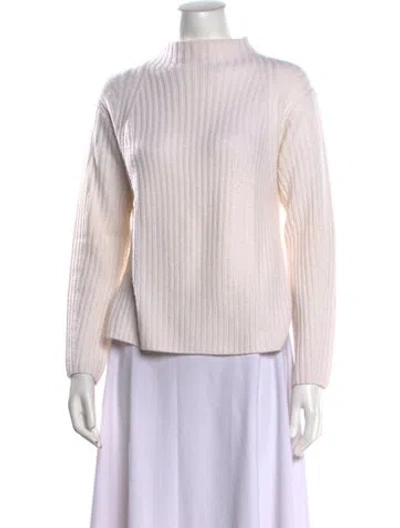 Pre-owned Vince Wool Mock Neck Sweater In Neutral