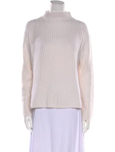 Pre-owned Vince Wool Mock Neck Sweater In Neutral