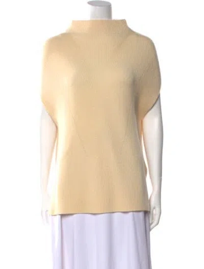 Pre-owned Vince Wool Mock Neck Sweater In Neutral
