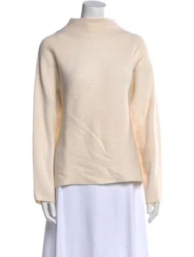 Pre-owned Vince Wool Mock Neck Sweater In Neutral
