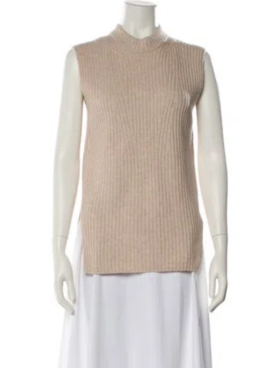 Pre-owned Vince Wool Mock Neck Sweater In Neutral