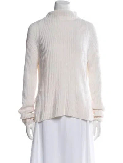 Pre-owned Vince Wool Mock Neck Sweater In Neutral