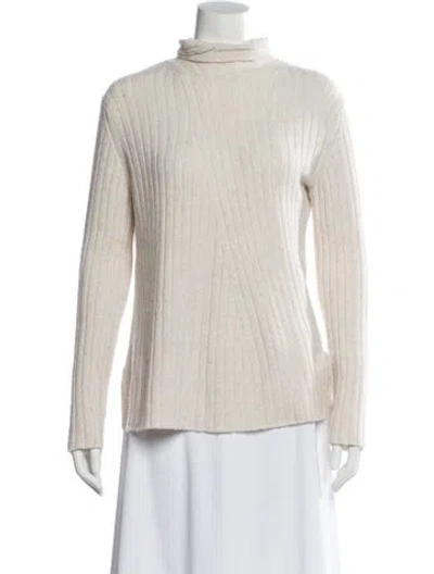 Pre-owned Vince Wool Mock Neck Sweater In Neutral
