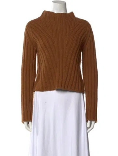 Pre-owned Vince Wool Mock Neck Sweater In Neutral