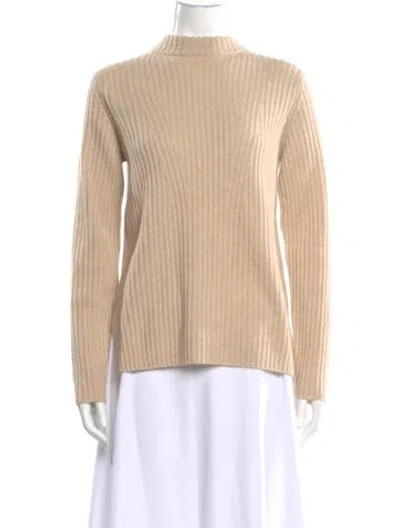 Pre-owned Vince Wool Mock Neck Sweater In Neutral