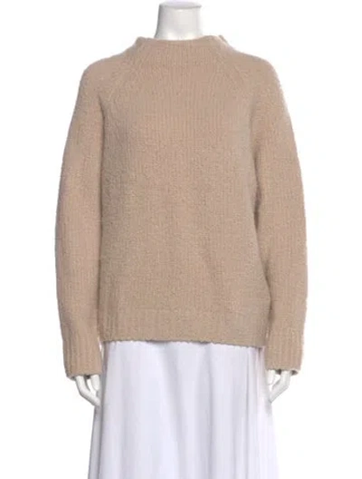 Pre-owned Vince Wool Mock Neck Sweater In Neutral
