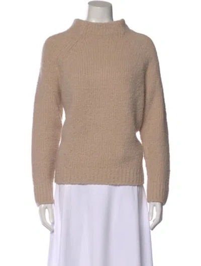 Pre-owned Vince Wool Mock Neck Sweater In Neutral