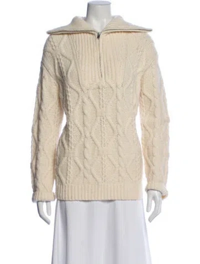 Pre-owned Vince Wool Mock Neck Sweater In Neutral