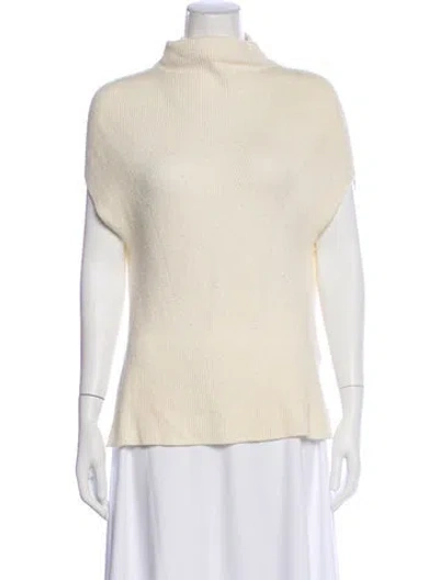 Pre-owned Vince Wool Mock Neck Sweater In Neutral