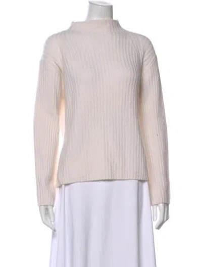 Pre-owned Vince Wool Mock Neck Sweater In Neutral