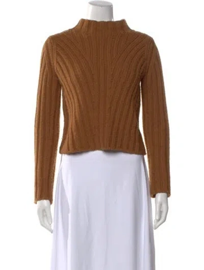 Pre-owned Vince Wool Mock Neck Sweater In Neutral