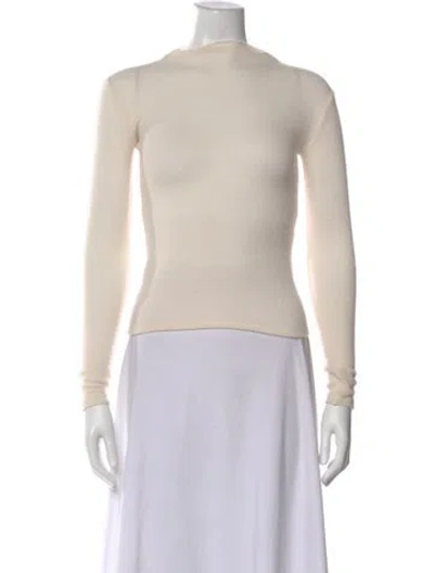 Pre-owned Vince Wool Mock Neck Sweater In Neutral