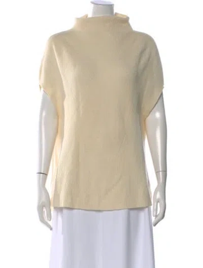 Pre-owned Vince Wool Mock Neck Sweater In Neutral