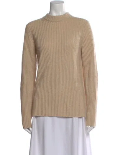Pre-owned Vince Wool Mock Neck Sweater In Neutral