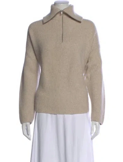 Pre-owned Vince Wool Mock Neck Sweater In Neutral