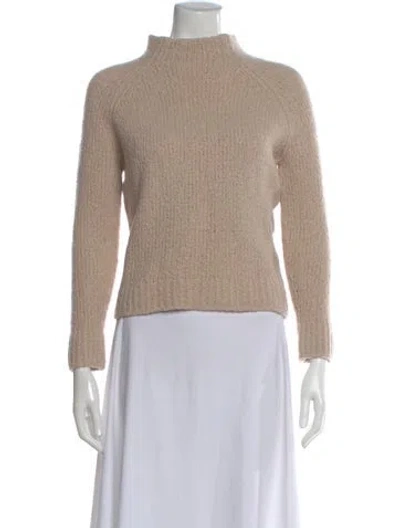 Pre-owned Vince Wool Mock Neck Sweater In Neutral
