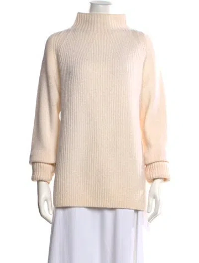 Pre-owned Vince Wool Mock Neck Sweater In Neutral