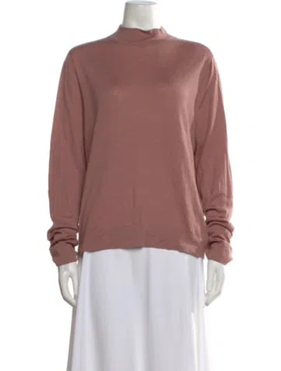 Pre-owned Vince Wool Mock Neck Sweater In Pink