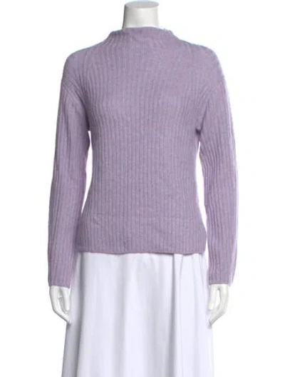 Pre-owned Vince Wool Mock Neck Sweater In Purple
