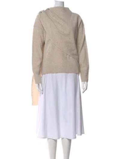 Pre-owned Vince Wool Mock Neck Sweater W/ Tags In Neutral