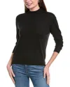 Vince Wool Mock Pullover In Black