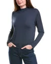 Vince Wool Mock Pullover In Blue
