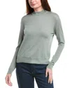 Vince Wool Mock Pullover In Green