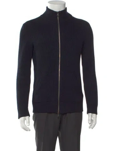 Pre-owned Vince Wool Open Front Cardigan In Blue