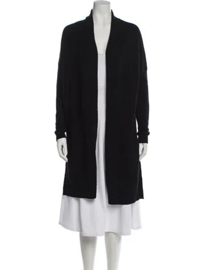 Pre-owned Vince Wool Open Front Sweater In Black