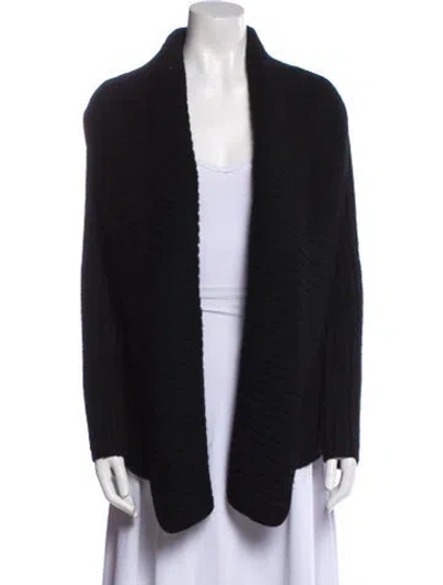 Pre-owned Vince Wool Open Front Sweater In Black