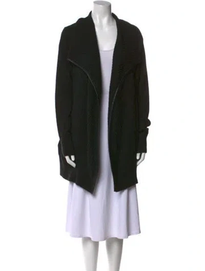 Pre-owned Vince Wool Open Front Sweater In Black