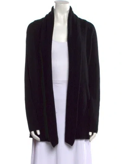 Pre-owned Vince Wool Open Front Sweater In Black