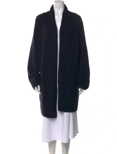 Pre-owned Vince Wool Open Front Sweater In Black