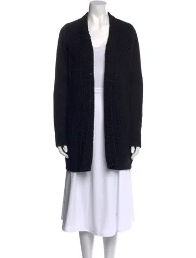 Pre-owned Vince Wool Open Front Sweater In Black