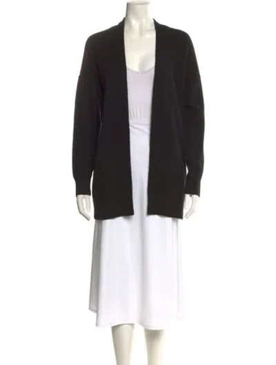 Pre-owned Vince Wool Open Front Sweater In Black