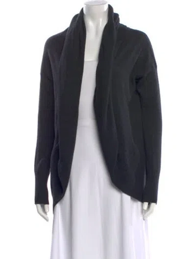 Pre-owned Vince Wool Open Front Sweater In Black