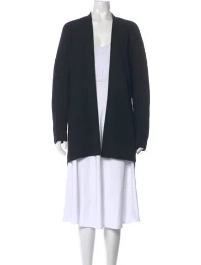 Pre-owned Vince Wool Open Front Sweater In Black