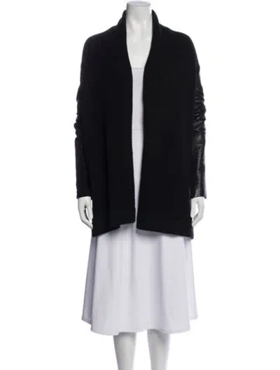 Pre-owned Vince Wool Open Front Sweater In Black