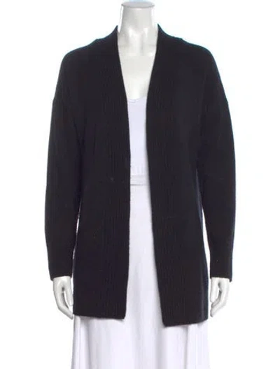 Pre-owned Vince Wool Open Front Sweater In Black