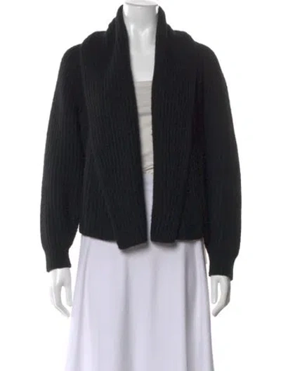 Pre-owned Vince Wool Open Front Sweater In Black